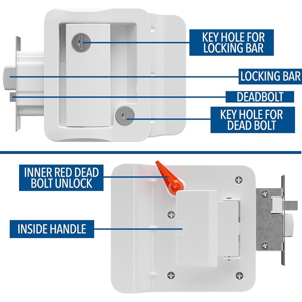 RVドアロック交換用パドルデッドボルト、キャンピングカーのド - Door Lock のレビューと価格