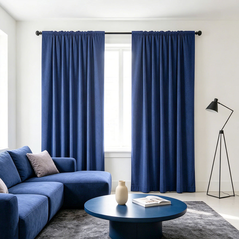 2枚セットの、無地のベルベット生地を使用したロッドポケットカ - Curtain Rods のレビューと価格