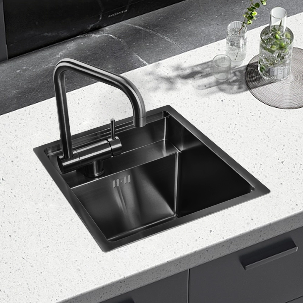手作りの単一長方形ボウルステンレス鋼RVキッチンシンク304 - Faucet のレビューと価格