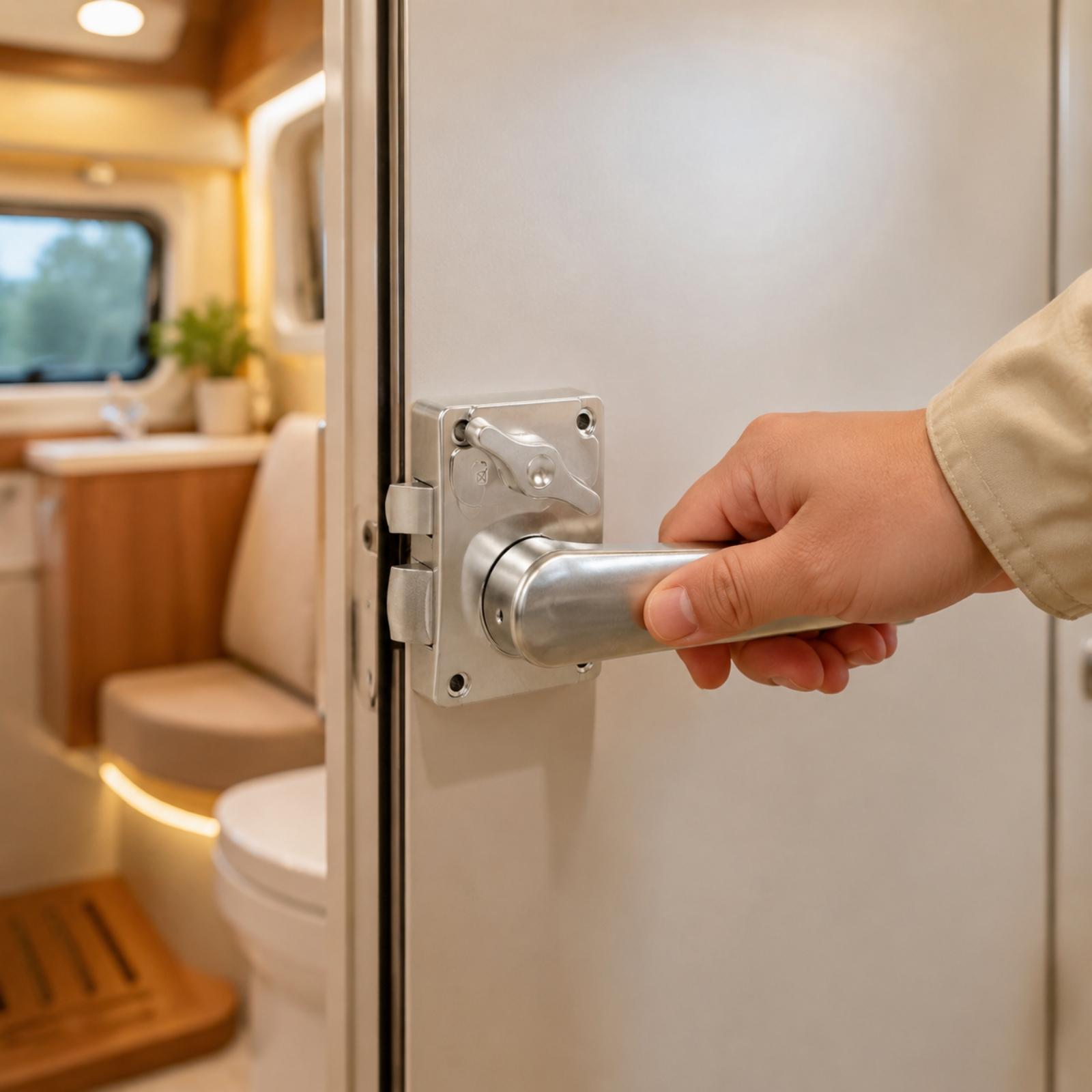 キャンピングカー用トイレドアロック。滑らかなABS製ハンドル - Door Lock のレビューと価格